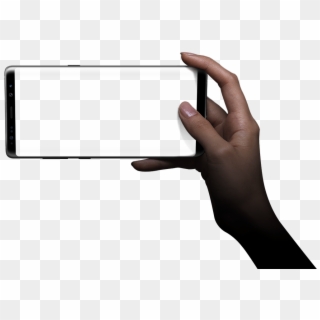 Hand Holding The Galaxy Note8 In Landscape Mode - Camera With Hand Png Clipart