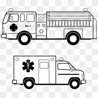 Fire Truck Vector Free Ambulance Emergency Fire Free - Ambulance Line Art Clipart