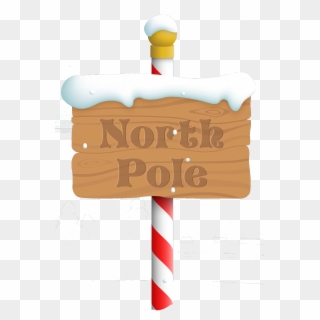 North Pole Sign - Winter Sign With Snow Clipart