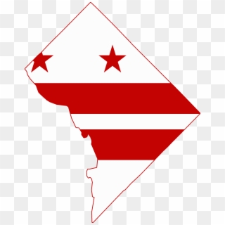 Flag Map Of Washington Dc - District Of Columbia Flag Map Clipart