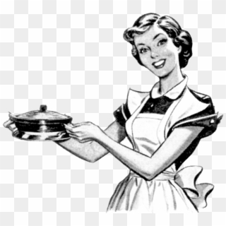 Retro Woman Cooking Clipart
