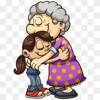 Families Image Transparent Download Hug Huge - Grandmother And Granddaughter Cartoon Clipart
