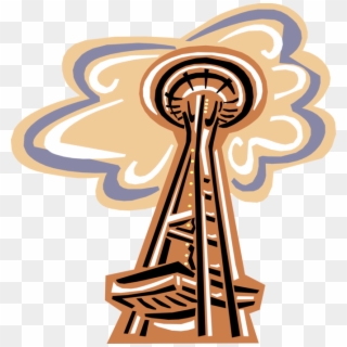 Vector Illustration Of Space Needle Landmark Observation - Space Needle Clip Art - Png Download