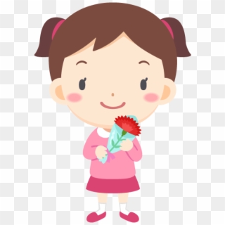 Japanese Mother's Day Girl Carnation Free Png And Vector - Cartoon Clipart