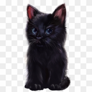 De - Baby Black Cat Png Clipart