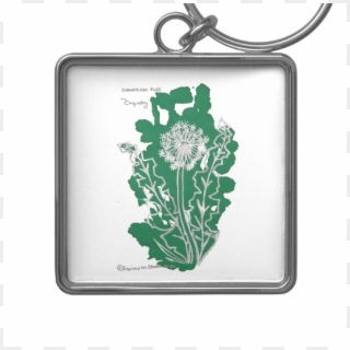 Coquetry, Floriography Inkblot Dandelion Drawing Key - Keychain Clipart