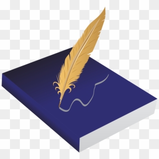 Drawing Feather Clip Art - Book And Quill Transparent - Png Download