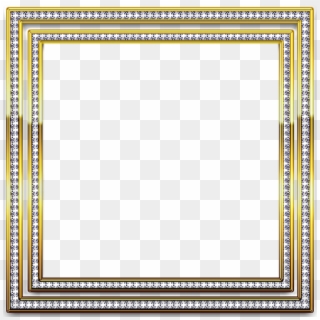 Gold And Silver Transparent Frame With Diamonds - Gold And Silver Frame Clipart