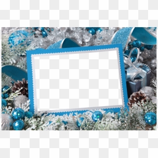 Free Png Silver And Blue Christmasphoto Frame Png Images - Christmas Card Blue And Silver Clipart