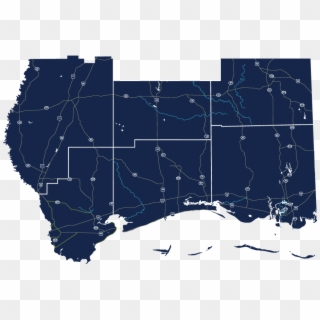 A Map Of The Six Counties In The Mississippi Gulf Coast - Atlas Clipart