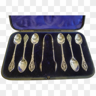 Magnificent Set English Sterling Silver Spoons By William Clipart