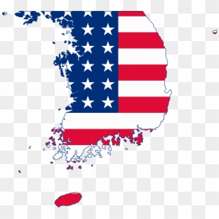 Flag Map Of United States Military Government Of Korea - United States Of Korea Clipart