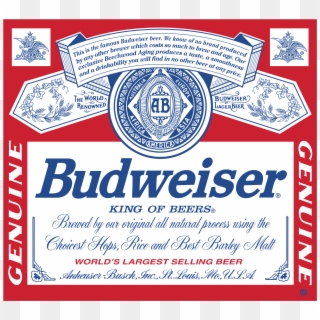 Budweiser 01 Logo Png Transparent - Budweiser Label Clipart