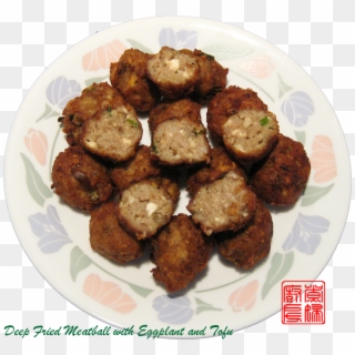 Deep Fried Meatball With Eggplant And Tofu - Fritter Clipart