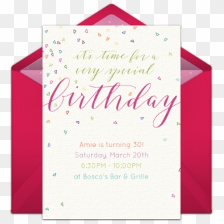Colorful Confetti Pink Online Invitation - Party Clipart