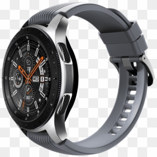 46mm Galaxy Watch In Silver On Left With Basalt Grey - Samsung Galaxy Watch 46mm Black Clipart