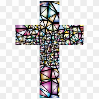 Graphic Transparent Library Clipart - Stained Glass Cross Windows - Png Download