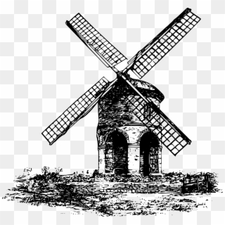 Download Png - Windmill Clipart Black And White Transparent Png