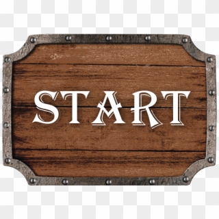 Start-button - Brown Wooden Signboard Free Clipart