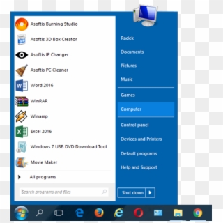 Windows 10 Alternative Start Menu Button And Windows - Pc Start Menu Clipart