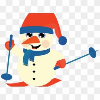 Snowman Clipart Drinking - Clip Art Skiing - Png Download