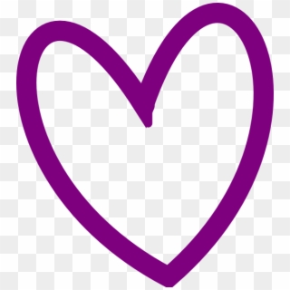 Heart Pictures Clipart Cute - Purple Heart Outline Clipart - Png Download
