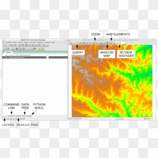 Grass Gis Graphical User Interface - Contour And Dem Clipart