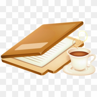 A Book And A Cup Of Coffee Transparent - Portable Network Graphics Clipart