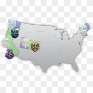 Six-pack Of Peaks Challenge Around The Us - Us Average Snow Depth Map Clipart