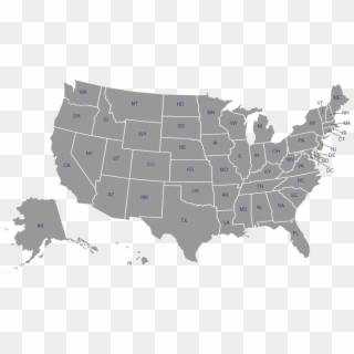 United States Map - Map Of America Gray Clipart