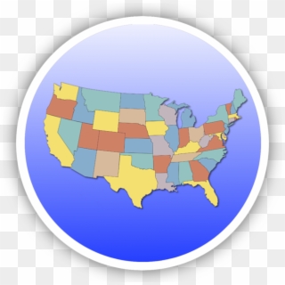United States Map Quiz 4 - Circle Clipart