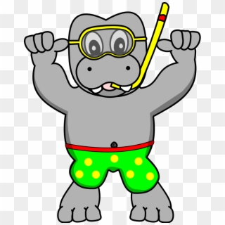 Download Png Image Report - Hippo Snorkeling Clipart