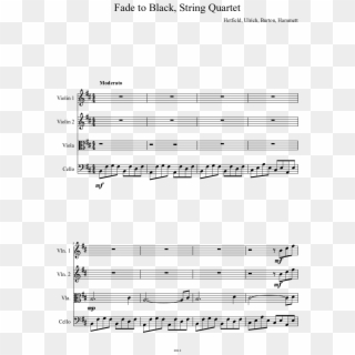 Fade To Black, String Quartet Sheet Music Composed - House Of Gold Trumpet Music Clipart