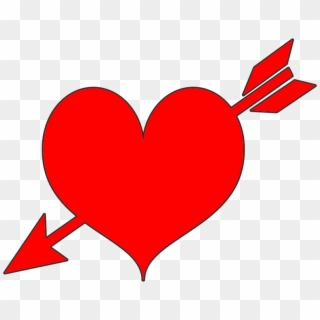 Free Red Heart With Arrow Clip Art - Red Heart With Arrow - Png Download