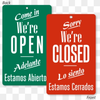 Come In We Are Open Bilingual Be Back Sign - Todo Es Posible Si Puedes Clipart