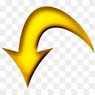 Yellow Arrow Curved Down - Amarela Curva Seta Png Clipart