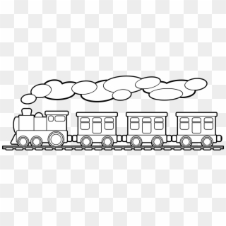 Toy Trains & Train Sets Drawing Solar-powered Calculator - Black And White Toy Train Clipart - Png Download