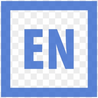 En Language Symbol In Blue Letters In A Blue Square - Language Symbol Clipart