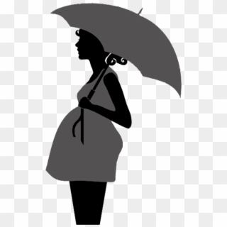 Mummy Clipart Pregnant - Pregnant Silhouette With Umbrella - Png Download