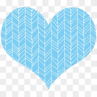 Blue Drawing Heart - Fabric Pattern Clipart