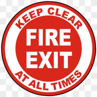 Fire Exit Keep Clear Floor Sign - Emergency Exit Floor Sign Clipart
