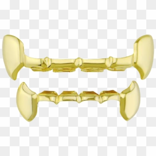 Gold Teeth Plating Vampire Pointed Tooth Grillz Clipart