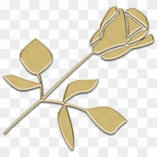 Rose, Gold, Symbol, Sign, Flower, Icon, Gift, Flowers - Illustration Clipart
