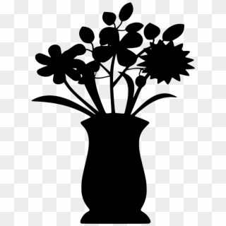 Download Png - Vase Flowers Silhouette Png Clipart
