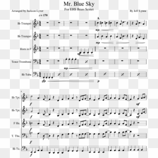 Blue Sky - Mr Blue Sky Trumpet Sheet Music Clipart