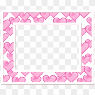 Pink And White Heart Frame - Heart Frame Clipart