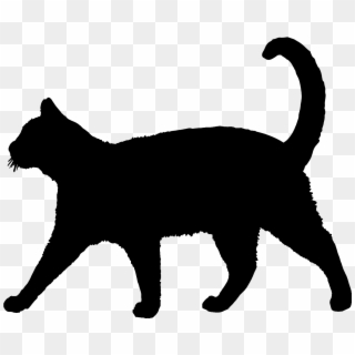 Cat Silhouette - Graphics - White Background Black Cat Walking Clipart