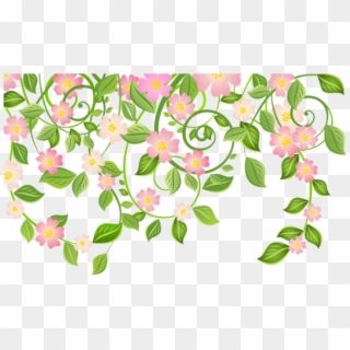 Free Png Download Spring Blossom Decoration With Leaves - Transparent Background Spring Clipart