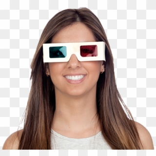 Girl With 3d Glasses Clipart