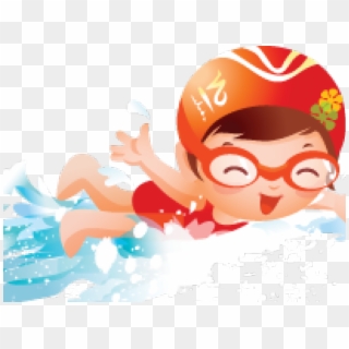 Cartoon Girl Swimming Clipart